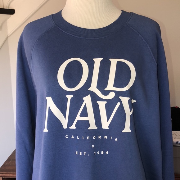 Old Navy Sea Blue White Logo Crewneck Sweatshirt size XL - Picture 6 of 16